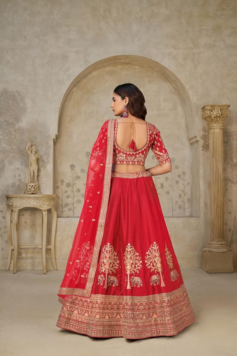 Timeless Red Silk Classic Lehenga Choli – 61376-2102Red