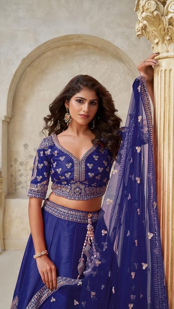 Vibrant Purple Silk Classic Lehenga Choli – 61376-2144Purple