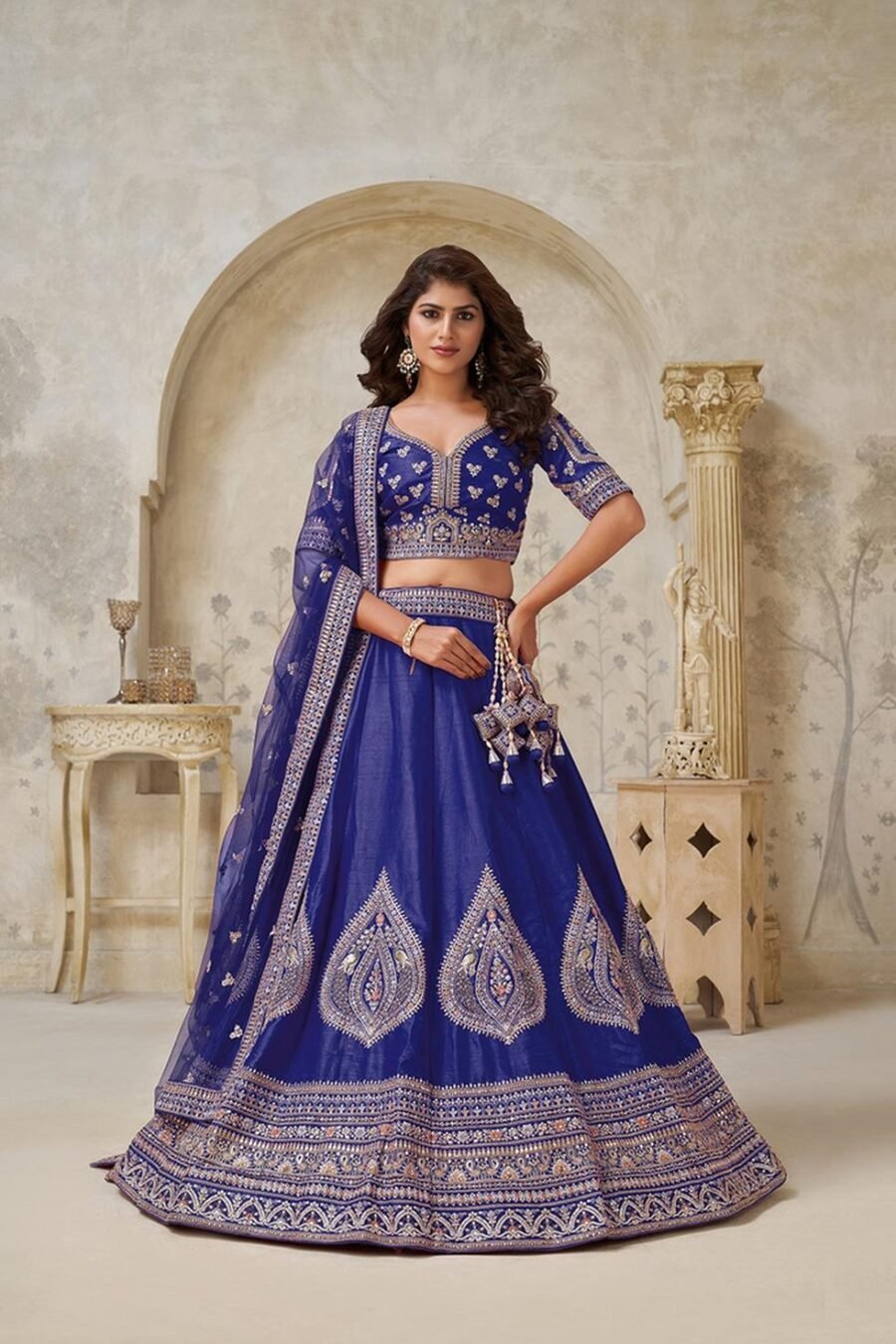Vibrant Purple Silk Classic Lehenga Choli – 61376-2144Purple