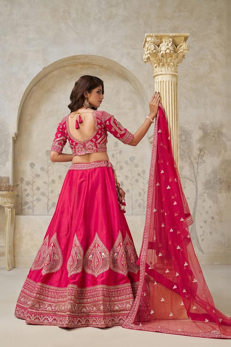 Sophisticated Pink Silk Classic Lehenga Choli – 61376-2144Rani