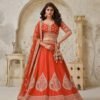 Striking Brown Silk Classic Lehenga Choli – 61376-2144Rust