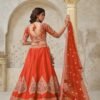 Striking Brown Silk Classic Lehenga Choli – 61376-2144Rust