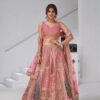 Delightful Pink Banarsi Silk Classic Lehenga Choli – 61376-2150Pink