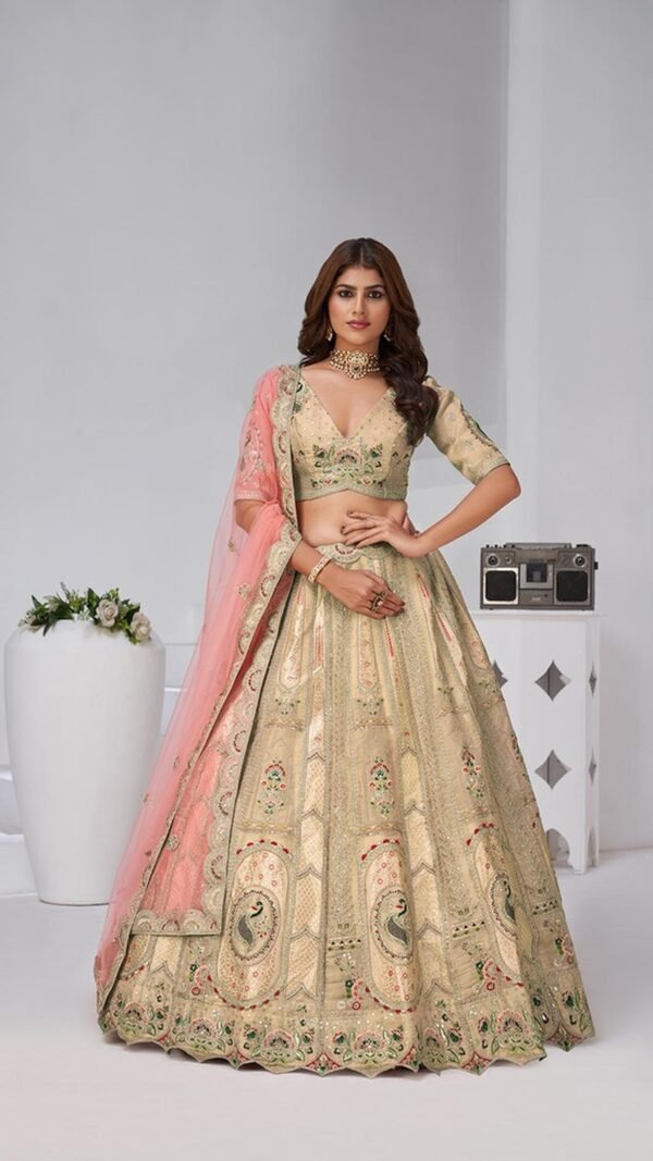 Trendy Brown Banarsi Silk Classic Lehenga Choli – 61376-2151Chiku