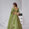 Dynamic Green Banarsi Silk Classic Lehenga Choli – 61376-2151Mehendi