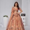 Trendy Brown Banarsi Silk Classic Lehenga Choli – 61376-2151Rust