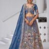 Magnetic Teal Blue Organza Tissue Classic Lehenga Choli – 61376-2156TealBlue
