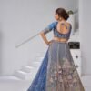 Magnetic Teal Blue Organza Tissue Classic Lehenga Choli – 61376-2156TealBlue