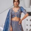 Magnetic Teal Blue Organza Tissue Classic Lehenga Choli – 61376-2156TealBlue