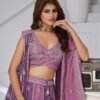 Classy Purple Georgette Tissue Classic Lehenga Choli – 61376-2170Purple