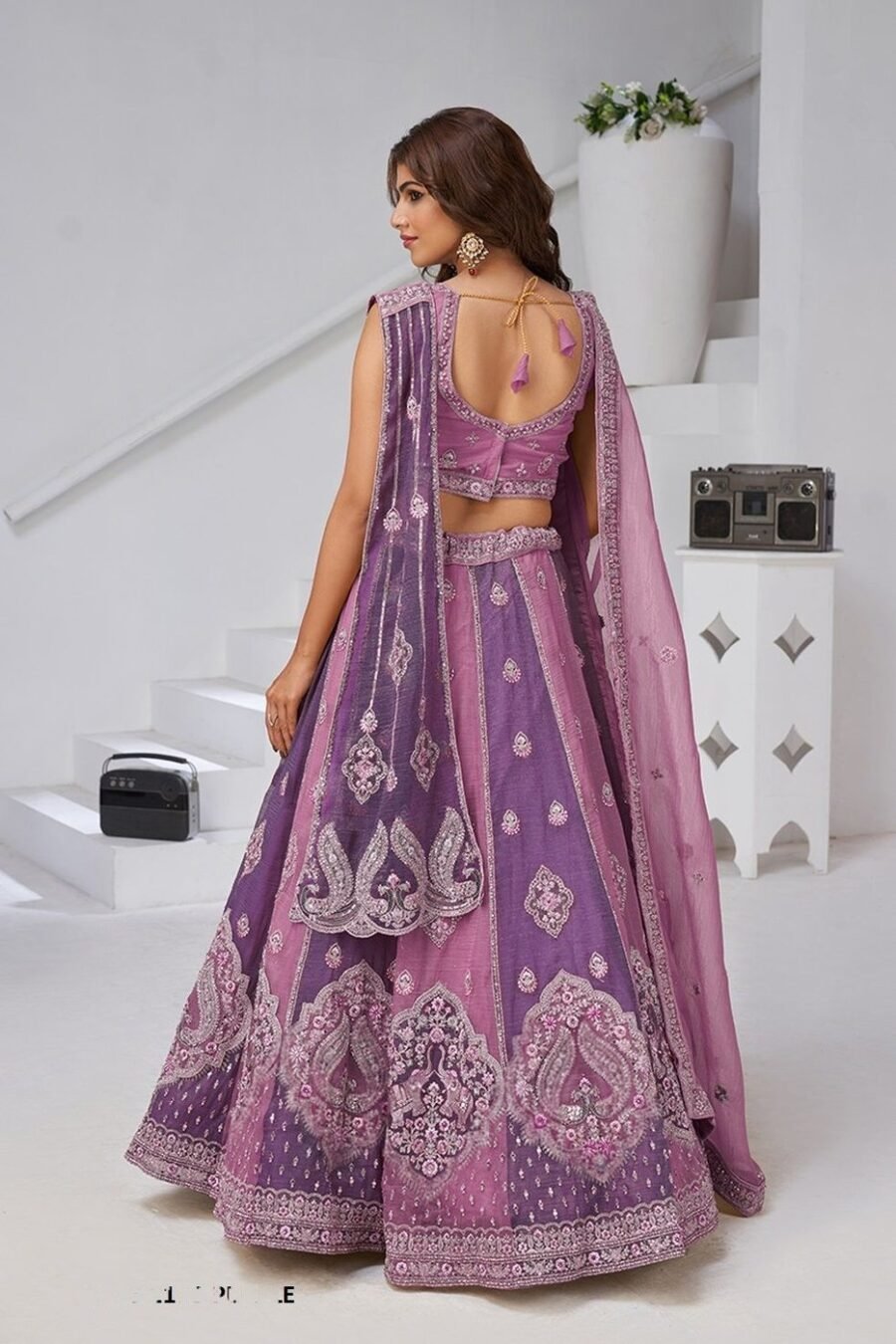 Classy Purple Georgette Tissue Classic Lehenga Choli – 61376-2170Purple