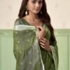 Stunning Green Linen Silk Weaving Saree – 61400-559