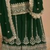 Graceful Green Faux Georgette Palazzo Salwar Kameez – 56242-211-A
