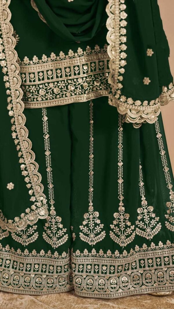 Graceful Green Faux Georgette Palazzo Salwar Kameez – 56242-211-A