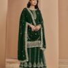 Graceful Green Faux Georgette Palazzo Salwar Kameez – 56242-211-A