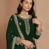 Graceful Green Faux Georgette Palazzo Salwar Kameez – 56242-211-A