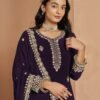 Charming Violet Faux Georgette Palazzo Salwar Kameez – 56242-211-B