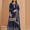 Lively Navy Blue Faux Georgette Palazzo Salwar Kameez – 56242-211-C