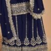 Lively Navy Blue Faux Georgette Palazzo Salwar Kameez – 56242-211-C