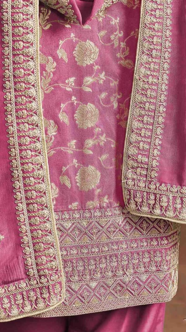 Modern Pink Dola Silk Straight Salwar Kameez – 56292-212-A