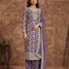 Classy Lavender Dola Silk Straight Salwar Kameez – 56292-212-B