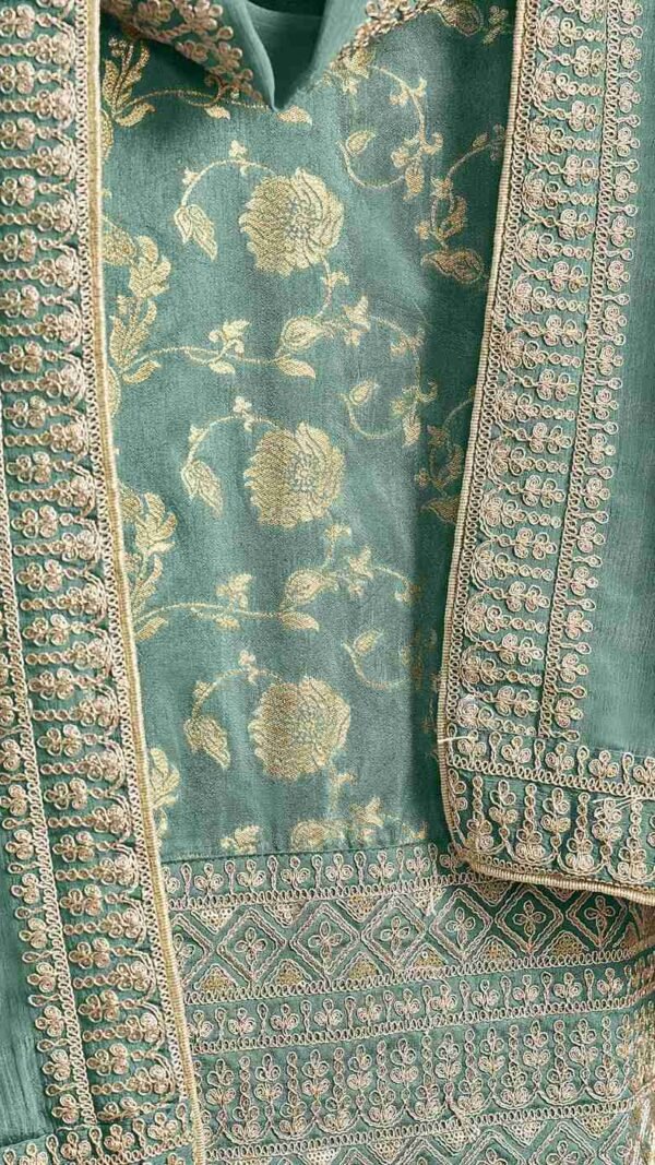 Bold Blue Dola Silk Straight Salwar Kameez – 56292-212-C