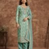 Bold Blue Dola Silk Straight Salwar Kameez – 56292-212-C