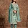Bold Blue Dola Silk Straight Salwar Kameez – 56292-212-C