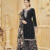Radiant Black Silk Palazzo Salwar Kameez – 57268-218-A