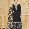 Radiant Black Silk Palazzo Salwar Kameez – 57268-218-A