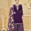 Graceful Purple Silk Palazzo Salwar Kameez – 57268-218-B