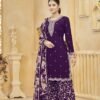 Graceful Purple Silk Palazzo Salwar Kameez – 57268-218-B