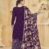 Graceful Purple Silk Palazzo Salwar Kameez – 57268-218-B
