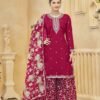 Enchanting Pink Silk Palazzo Salwar Kameez – 57268-218-D