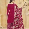 Enchanting Pink Silk Palazzo Salwar Kameez – 57268-218-D