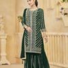 Unique Green Georgette Gharara Salwar Kameez – 57274-219-A Unique Green Georgette Gharara Salwar Kameez – 57274-219-A