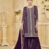 Dreamy Purple Georgette Gharara Salwar Kameez – 57274-219-B
