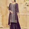 Dreamy Purple Georgette Gharara Salwar Kameez – 57274-219-B