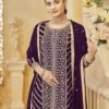 Dreamy Purple Georgette Gharara Salwar Kameez – 57274-219-B