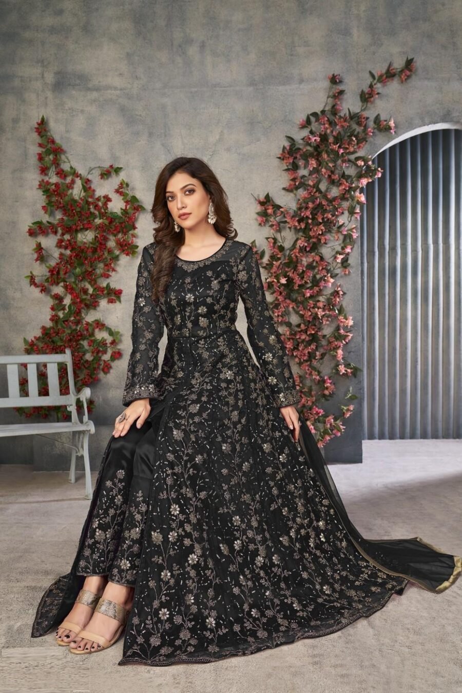 Lively Black Net Anarkali Salwar Kameez – 57746-371 Lively Black Net Anarkali Salwar Kameez – 57746-371