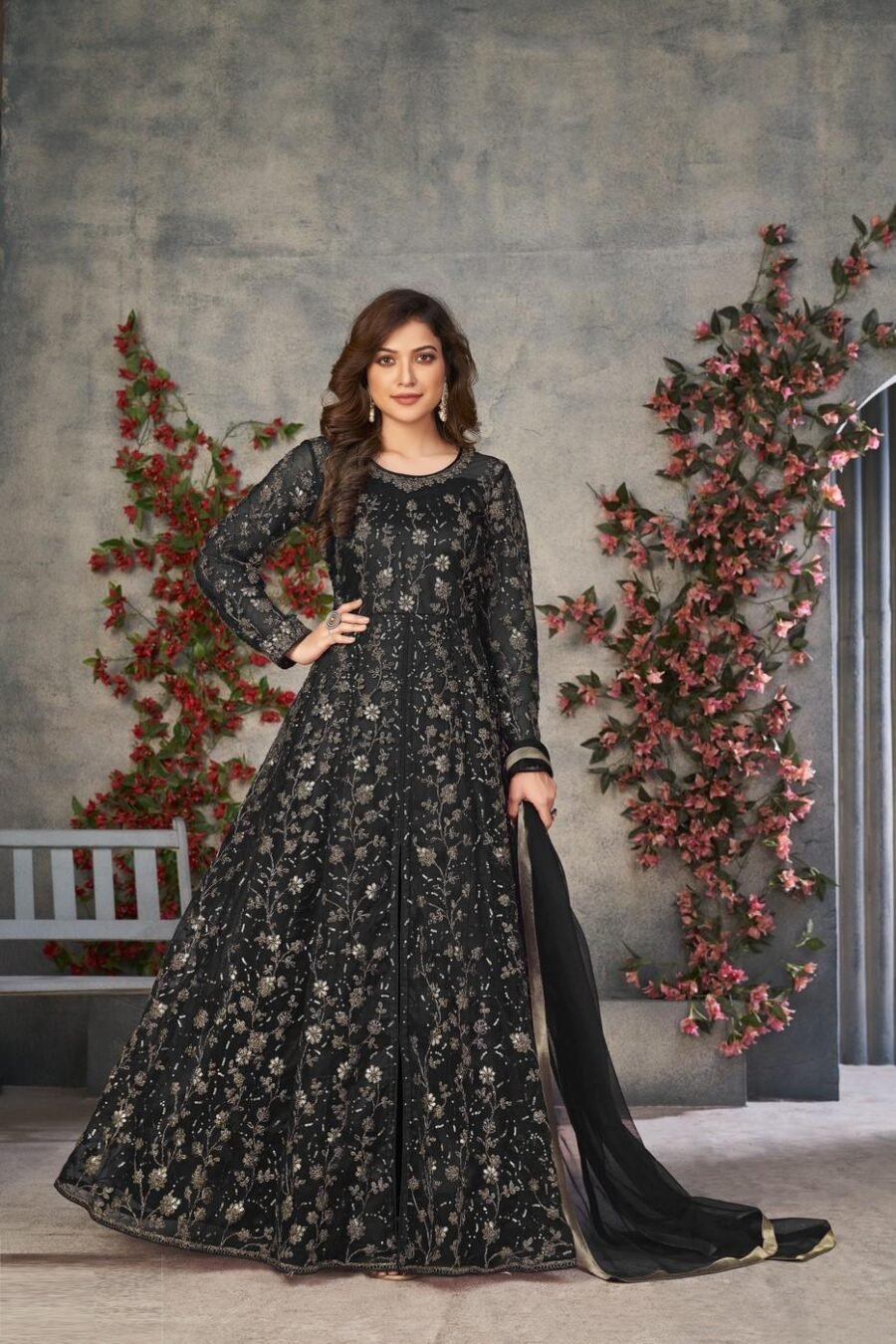 Lively Black Net Anarkali Salwar Kameez – 57746-371 Lively Black Net Anarkali Salwar Kameez – 57746-371