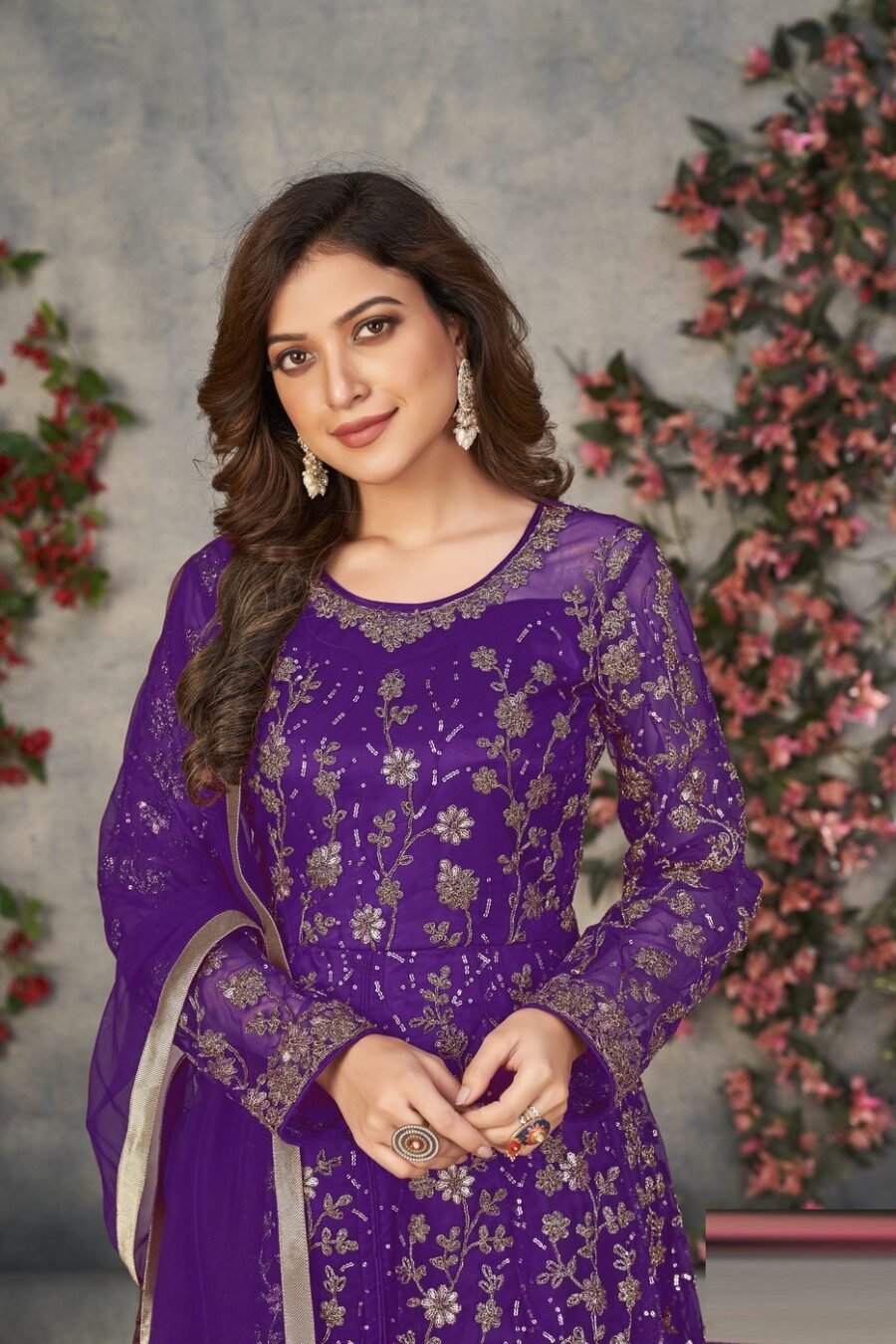 Dreamy Violet Net Anarkali Salwar Kameez – 57746-372