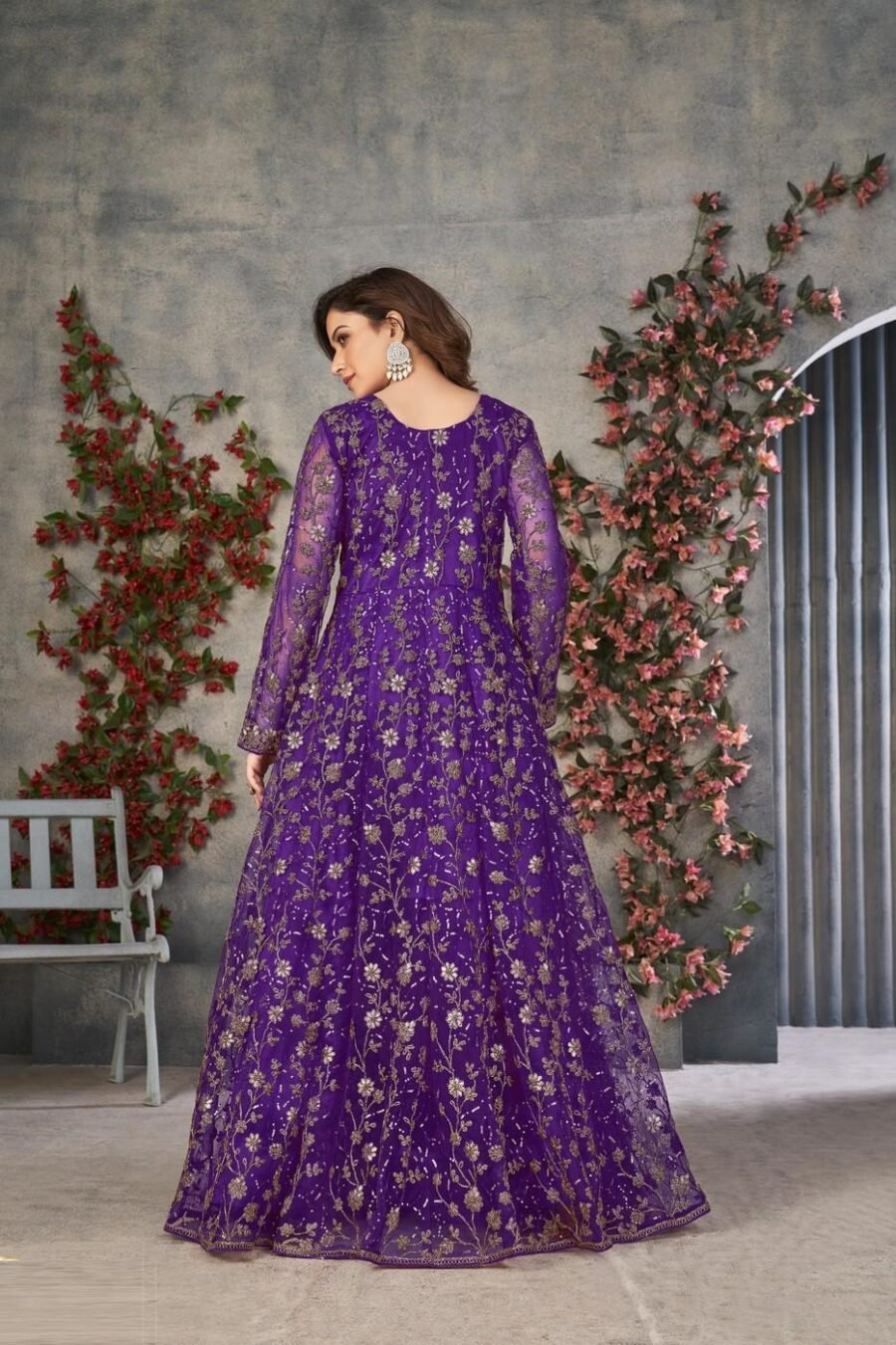 Dreamy Violet Net Anarkali Salwar Kameez – 57746-372