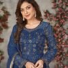 Elegant Royal Blue Net Anarkali Salwar Kameez – 57746-373