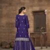 Fierce Violet Chinon Silk Palazzo Salwar Kameez – 58112-223-B