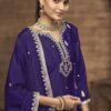 Fierce Violet Chinon Silk Palazzo Salwar Kameez – 58112-223-B