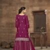 Alluring Wine Chinon Silk Palazzo Salwar Kameez – 58112-223-D