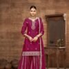 Alluring Wine Chinon Silk Palazzo Salwar Kameez – 58112-223-D