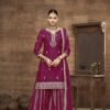 Alluring Wine Chinon Silk Palazzo Salwar Kameez – 58112-223-D