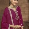Alluring Wine Chinon Silk Palazzo Salwar Kameez – 58112-223-D